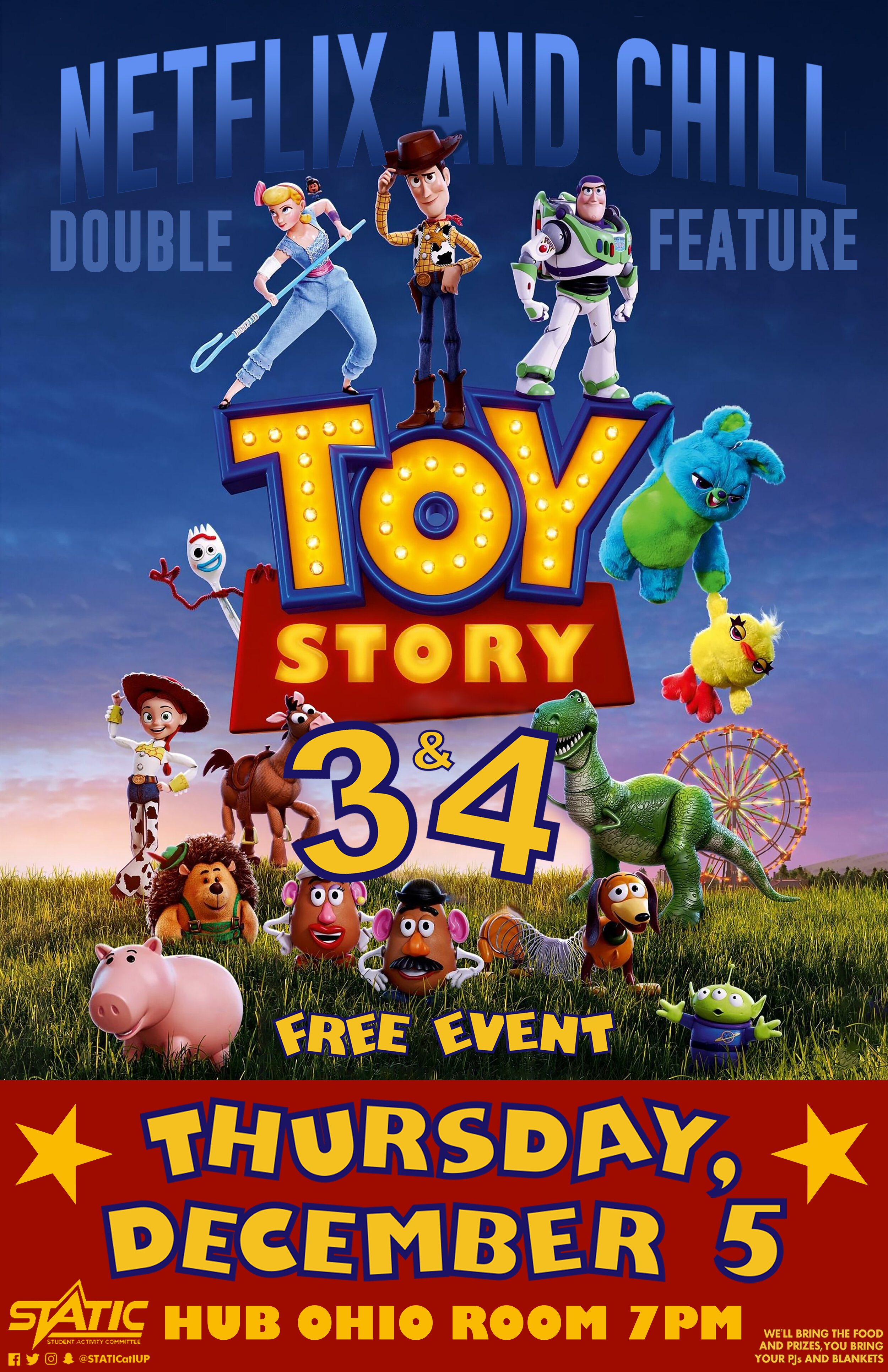 Netflix & Chill Double Feature: Toy Story 3 & 4 — STATIC at IUP